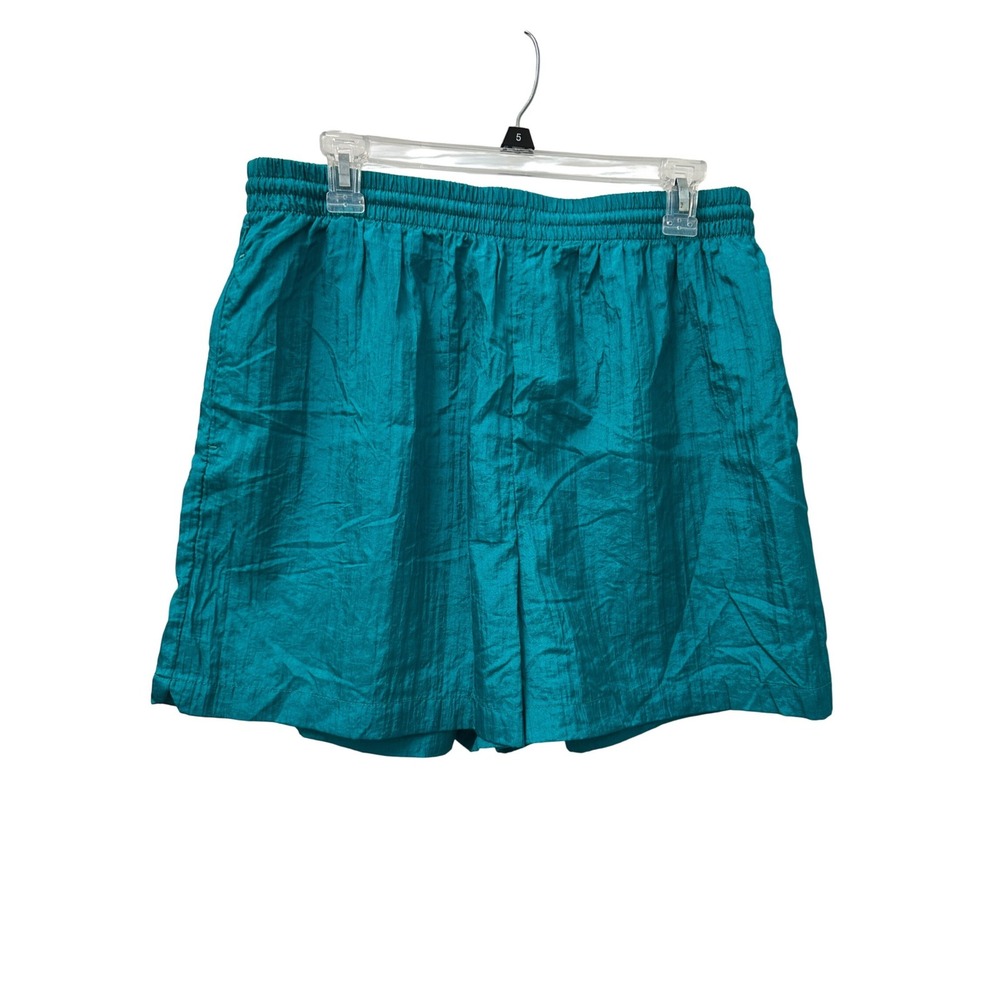 The Body Co Vintage Teal Blue Athletic Shorts Elastic Waist 90s Sportswear READ